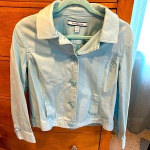 Croft & Barrow womens S stretch aqua button front spring jacket,great condition